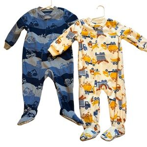 NWT Carter’s Set of 2 Construction Site Builder Bulldozer Fleece Boys Pajamas